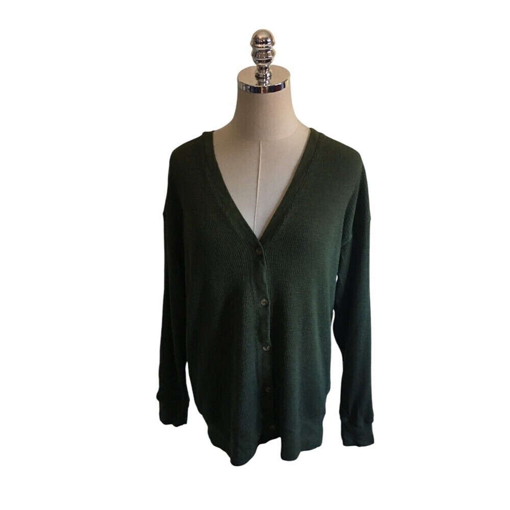 The Group Babaton Light Sweater Women's Size XS Green Cotton Blend Cardigan